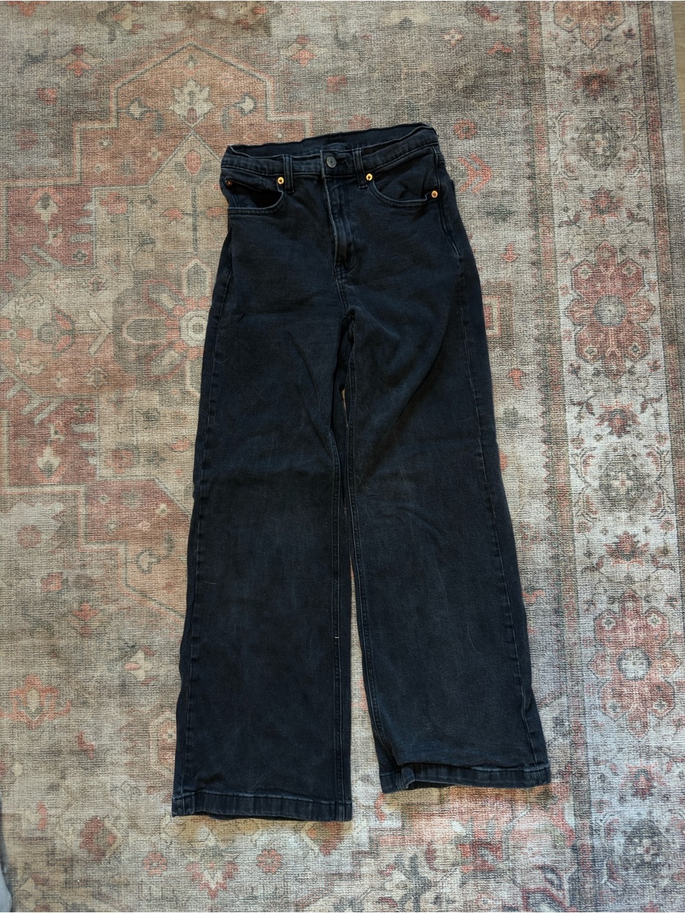 GAP Black Wide-Leg High-Rise Women's Jeans